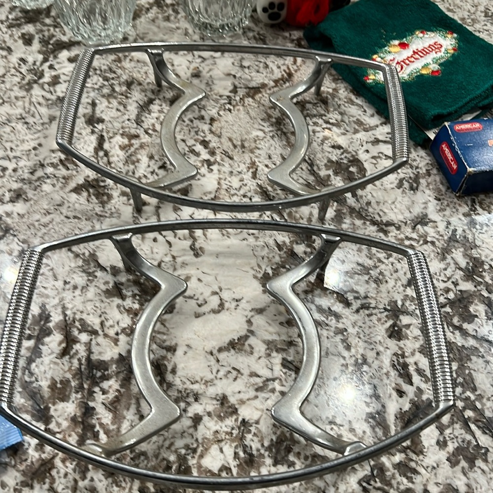 Two Pyrex dish carriers stainless